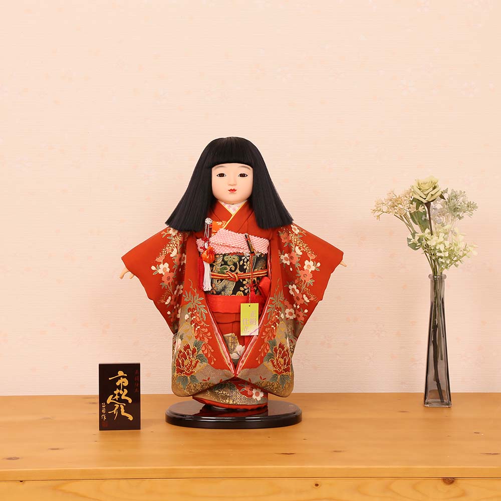 市松あやつり人形 齊藤相手作 13号 正絹金彩友禅 13h-25b-j  雛人形 ひな人形 初節句 儀式用
