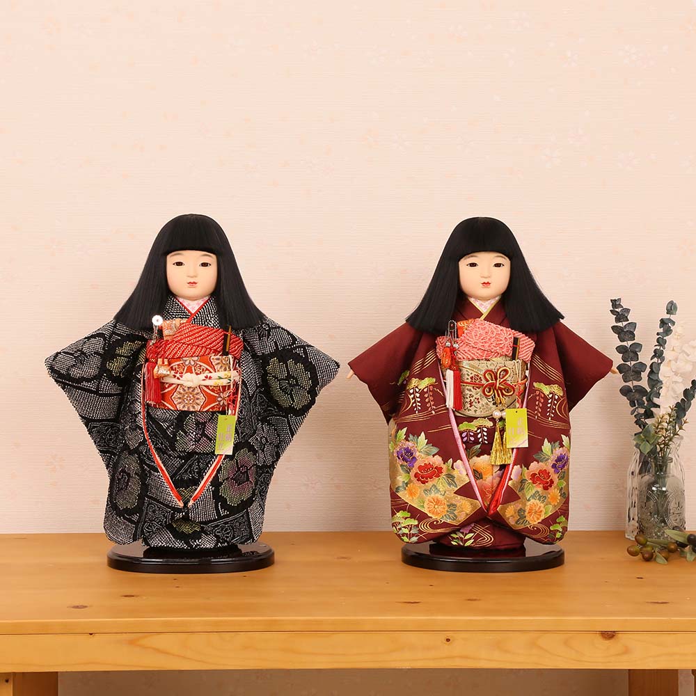 楽天市場】久月 市松人形 13号 男の子 ケース飾り 齊藤公司作 金糸加工