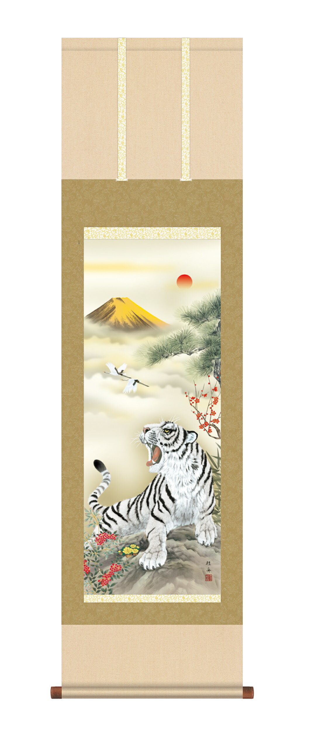 軸　白虎　一成　共箱　MA667 軸 白虎 一成 共箱 MA667