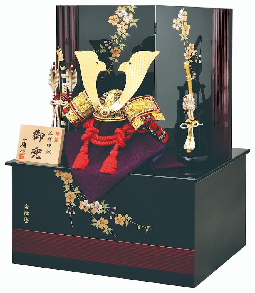 2024年 宝童新作 パウダーコンパクト 五月あやつり人形 兜飾りつけ 納める飾りつけ 赤糸大鍬兜 10号