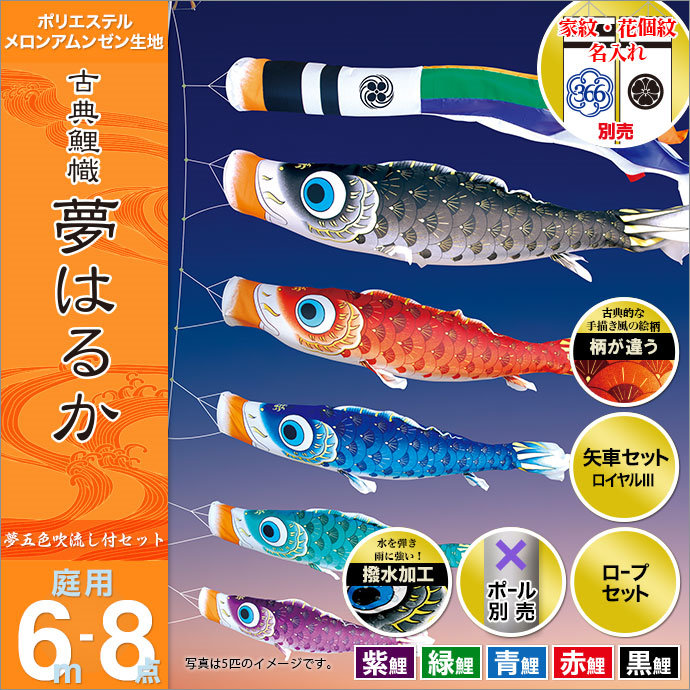 こい旗幟 庭 運動場用 徳永 鯉のぼり 家紋 名まえ入能力のある 仕かける各種 極点別売 夢遠々しい仕かける 6m8点仕かける 名文鯉のぼり 夢遠々しい 庭園用 撥水製造鯉 ポリエステルメロンアムンゼン出どころ デコ 雛祭り・端午の節句-こいのぼり