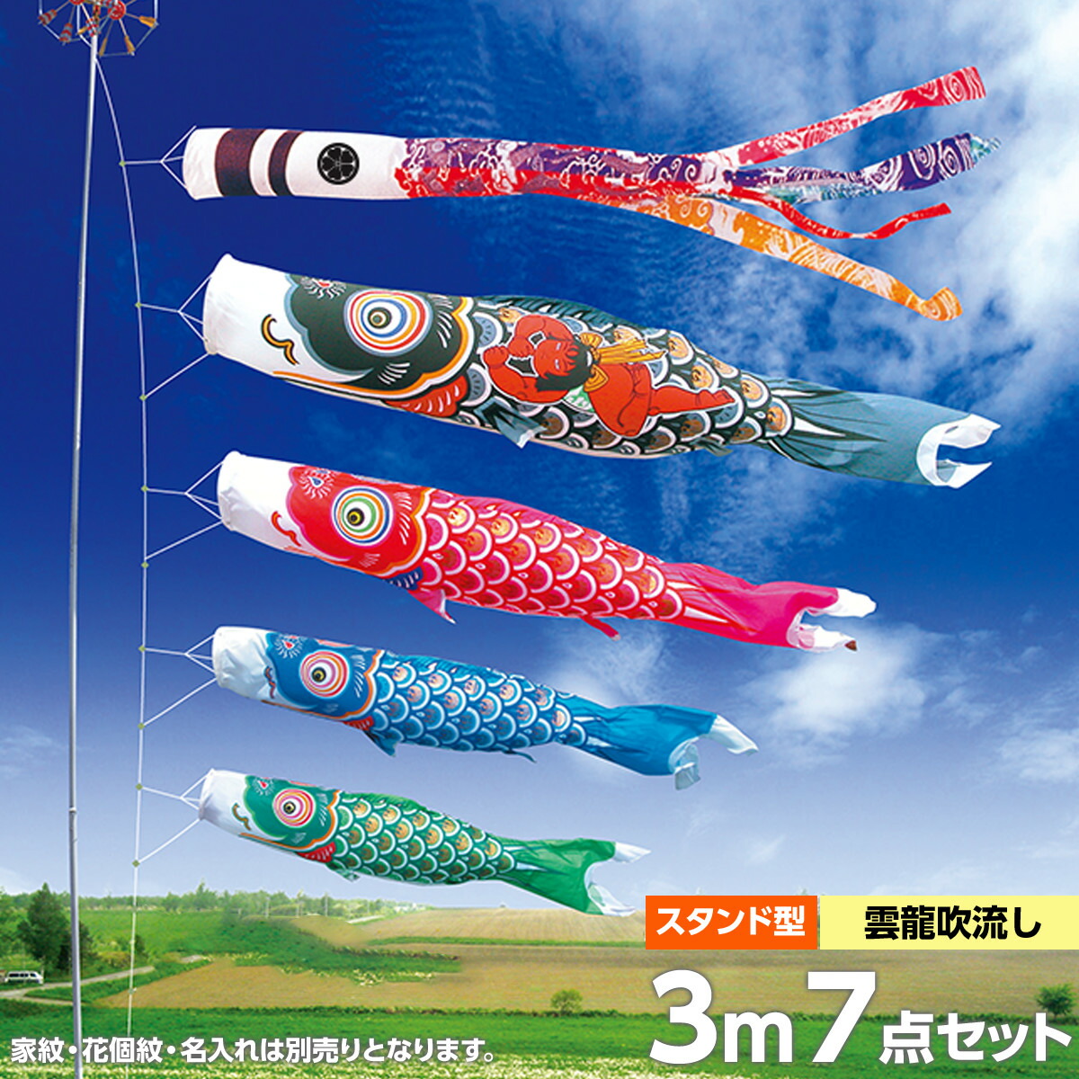 楽天市場】こいのぼり 鯉のぼり お庭用スタンドセット 宝龍 1.5m