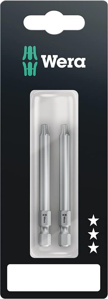 WERA ヴェラ 2本入 Bore Torx いじり止めトルクスネジ用 ドライバービット 差込6.35mm 刃先サイズTX20 全長70mm 073070
