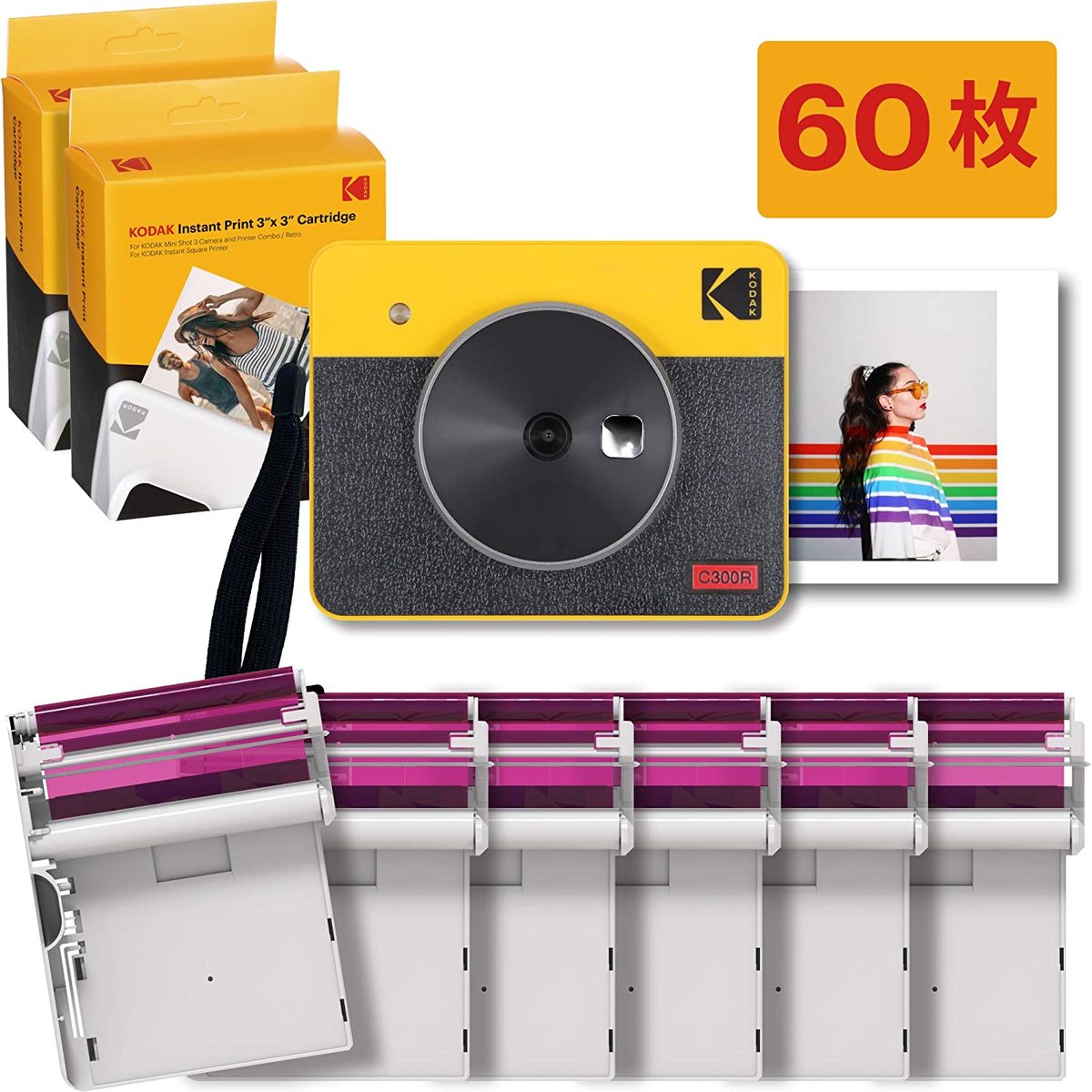 最安値に挑戦 コダック Kodak Mini Shot 3 レトロカメラ ポータブル インスタントカメラ フォトプリンター 2 In 1プリンター スマホプリンター ミニプリンター モバイルプリンターios Android対応 Bluetooth接続 実物の写真 3ｘ3インチ 7 6ｘ7 6cm 4pass