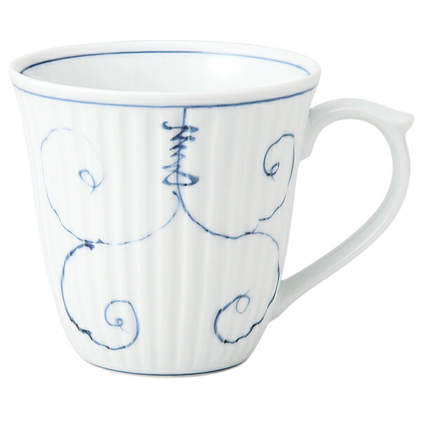 Kodawarizhompo Mug Cup White Light Weight Coffee Tea Arabesque G Light Weight Mag Blue 12741