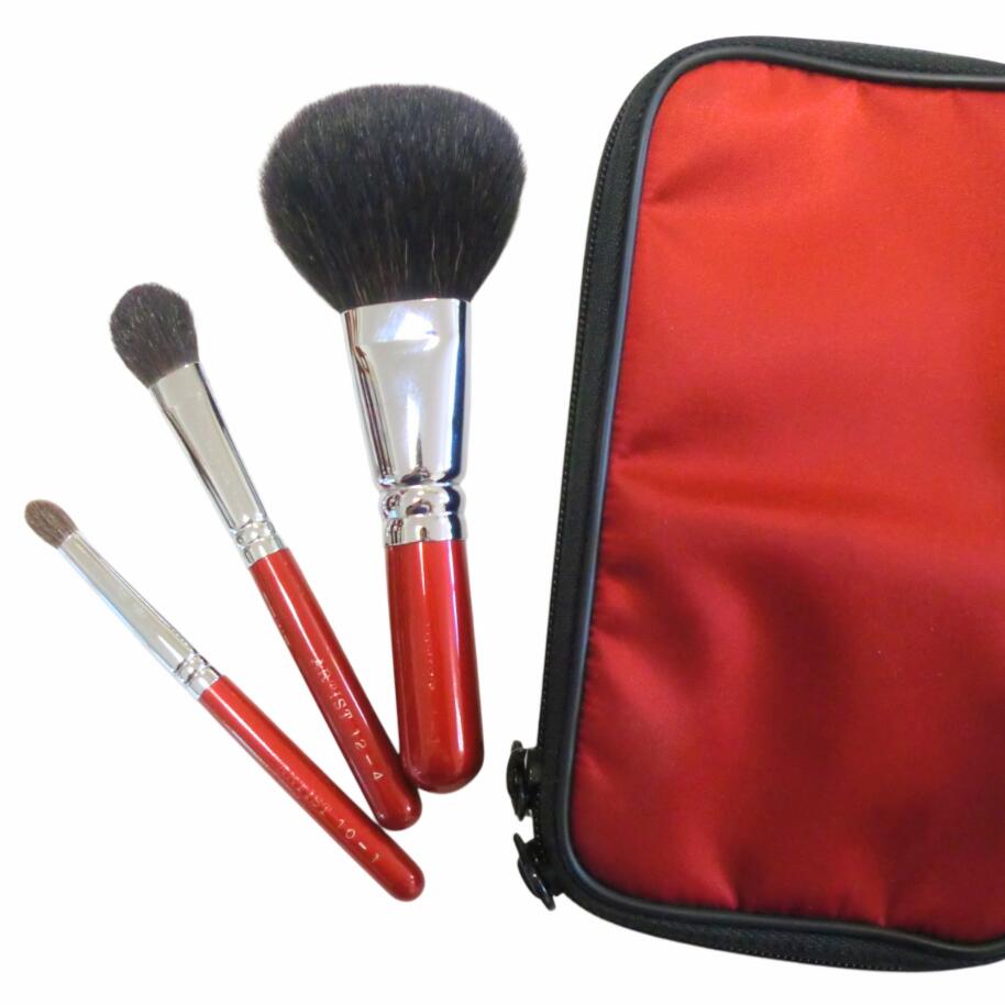 熊野筆　竹宝堂　Gシリーズ　メイクブラシ セット〈５本セット〉ブラシケース付き GSシリーズ 5点セット：S-GS-5｜竹宝堂（ちくほうどう）熊野筆