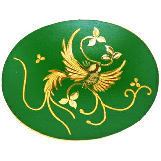 楽天市場】ブローチ 鳳凰 B-06 丸 楕円 肥後象嵌 伝統工芸品 日本製