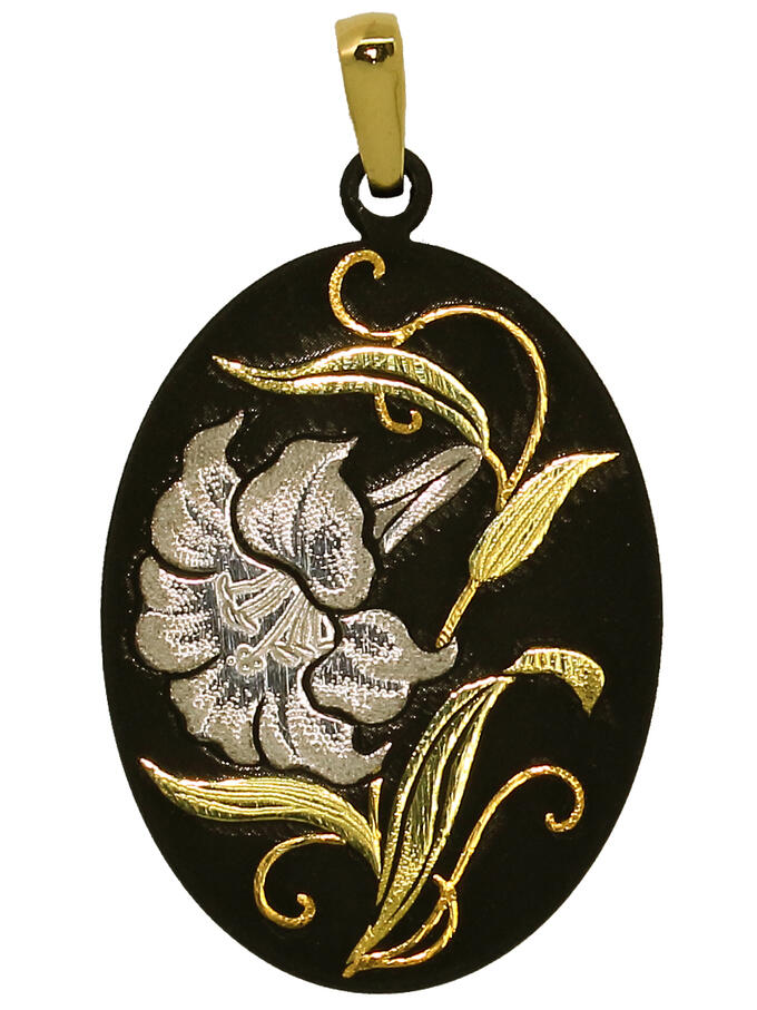 楽天市場】ブローチ 鳳凰 B-06 丸 楕円 肥後象嵌 伝統工芸品 日本製