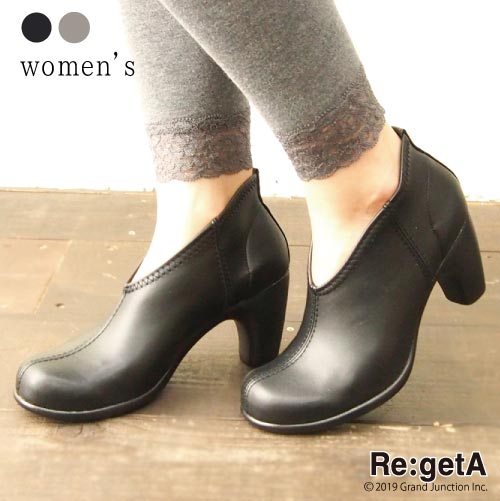 品質が 痛くない 7cmヒール 脚長 黒 ストレッチ 太ヒール ショート丈 ショートブーツ ブーティ レディース ブーツ 靴 リゲッタ 履きやすい C十 Scr1000 ハイヒール 美脚効果 安定感 Sms034 Rashiastrologer Com