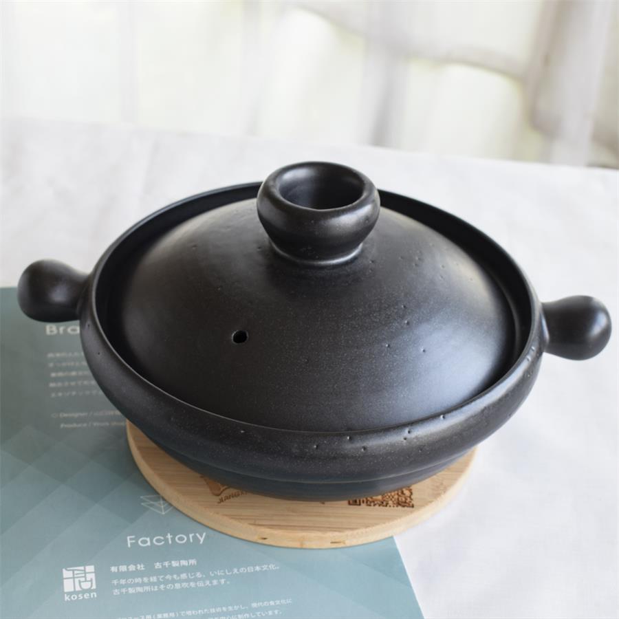 楽天市場】丸手モダン鍋 耐熱鍋 土鍋 陶器 丸手付き 直火OK 電子レンジ