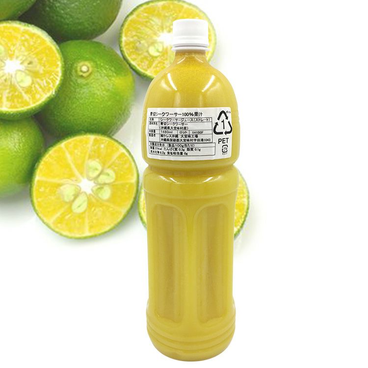 【送料無料　業務用】大宜見村産青切りシークワーサーPET　１４８０ｍｌ　&times;３本｜こだわり農家・こだわり食材沖縄