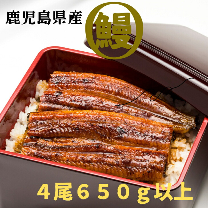 【父の日】鹿児島県産 有頭 腹開き 鰻 (計650g以上 / 165g以上&times;4尾) うなぎ 鰻 ウナギ 4尾 国産 九州産 蒲焼き かばやき 冷凍 うな重 ひつまぶし タレ 山椒 ランキング 人気 海鮮 魚介 おつまみ 北九州市 魚市場 お歳暮 お中元 クリスマス｜こだわり食品マルシェ