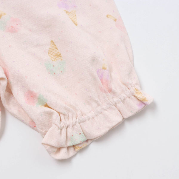 <50%OFF>2021夏【ampersand/アンパサンド】GIRL総柄かぶりパジャマ(花柄)5分丈≪80cm90cm100cm110cm120cm130cm140cm≫子供服上下セットキッズ女の子女児子ども