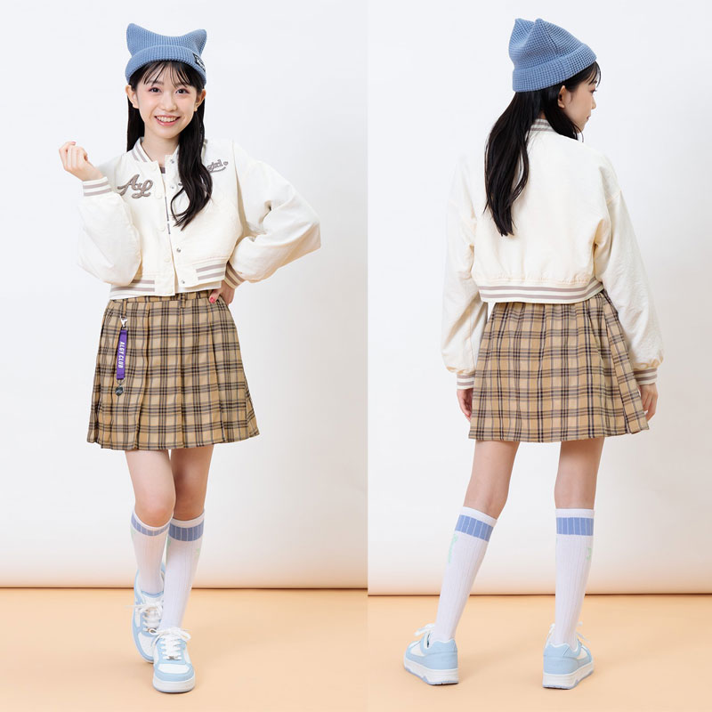 2023秋冬【ALGY/アルジー】レースアップスカパン≪130cm140cm150cm160cm≫子供服キッズ女の子女児子どもジュニア通学小学生中学生スカート新作