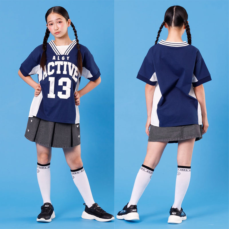 2023春【ALGY/アルジー】バックレースアップスカパン≪130cm140cm150cm160cm≫子供服キッズ女の子女児子どもジュニア通学小学生中学生スカート新作