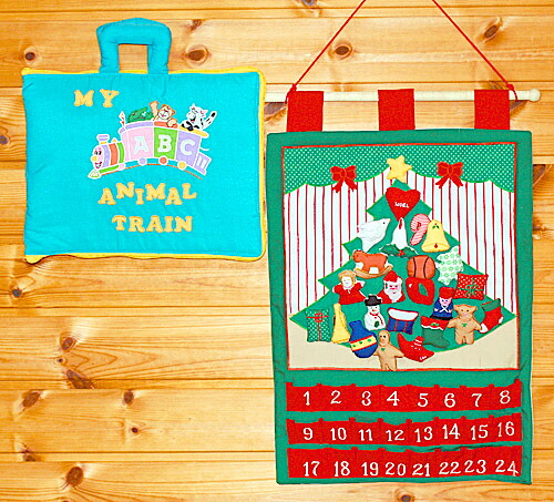 クリスマス布絵本布のアドベント カレンダーNew!!壁掛けクリスマスツリーオーナメント24個付き&MY ABC ANIAL TRAIN ブルーメリークリスマスギフトセット知育選んで!! 無料ギフトラッピング｜こども生活クラブ