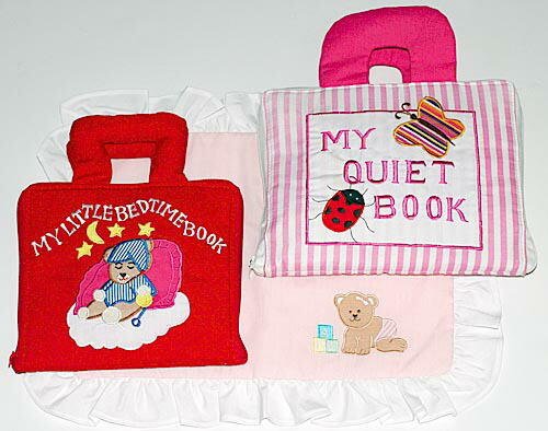 布ピクチャーブックMY  QUIET  BOOK NEW ENGLISH VERSIONさくら色縞模様\u0026MY LITTLEBEDTIME BOOK\u0026おまけ付き添い人 ピローケースキュートレッスンギフトセット【知的能力養成習い事読みもの】選んで!!無料ギフトラッピング