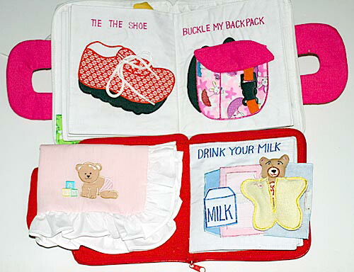 布ピクチャーブックMY  QUIET  BOOK NEW ENGLISH VERSIONさくら色縞模様\u0026MY LITTLEBEDTIME BOOK\u0026おまけ付き添い人 ピローケースキュートレッスンギフトセット【知的能力養成習い事読みもの】選んで!!無料ギフトラッピング