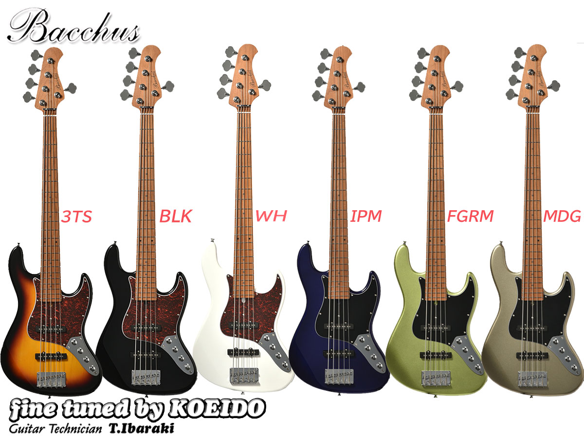 Bacchus WJB5-1DX-AC RSM/M（ストラップサービス中）バッカス ５弦 エレキベース【送料無料】５弦モデル｜光栄堂楽器