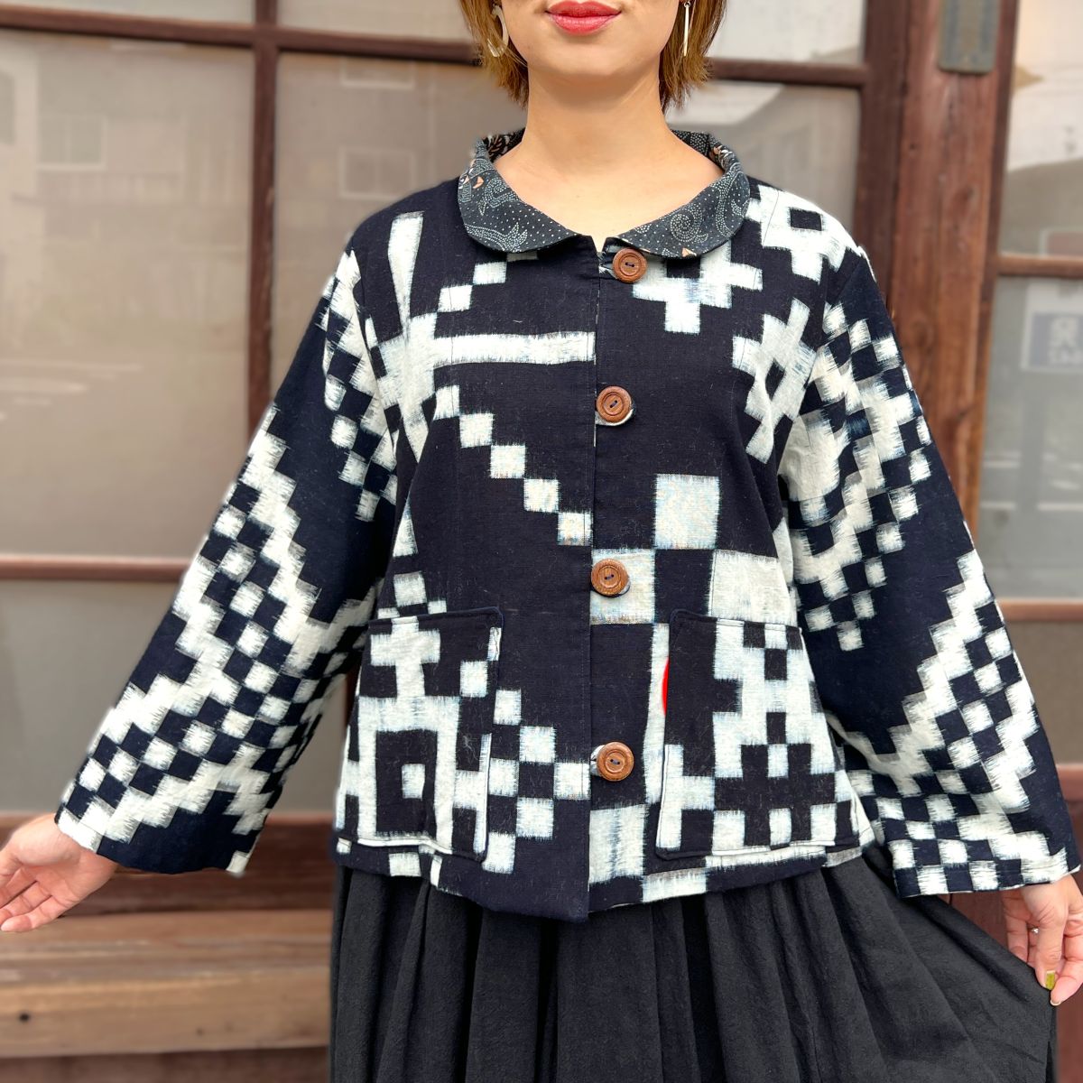 楽天市場】【武州正藍染め刺し子ジャケット】綿100％ミセス40代