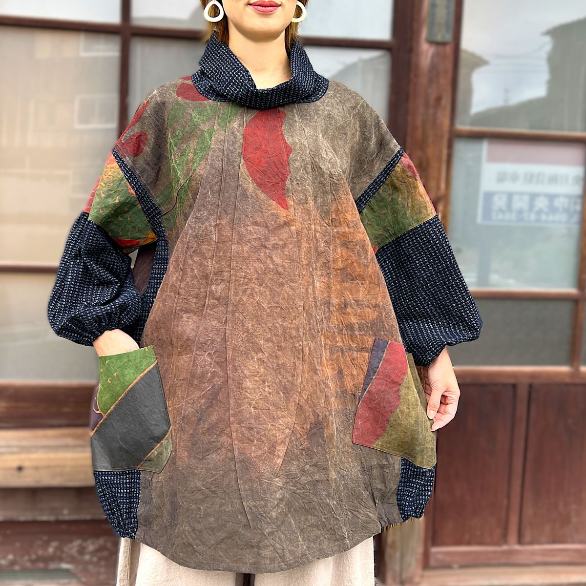 楽天市場】今尾知子作【古布チュニック】作家一点物ふんわり袖長袖春