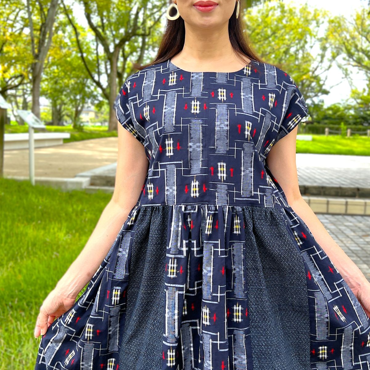 楽天市場】【古布リメイクワンピース】1点物創作服ミセス40代50代