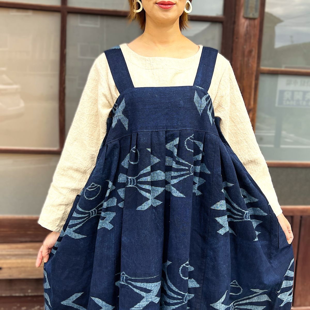 楽天市場】今尾知子作【古布チュニック】作家一点物ふんわり袖長袖春