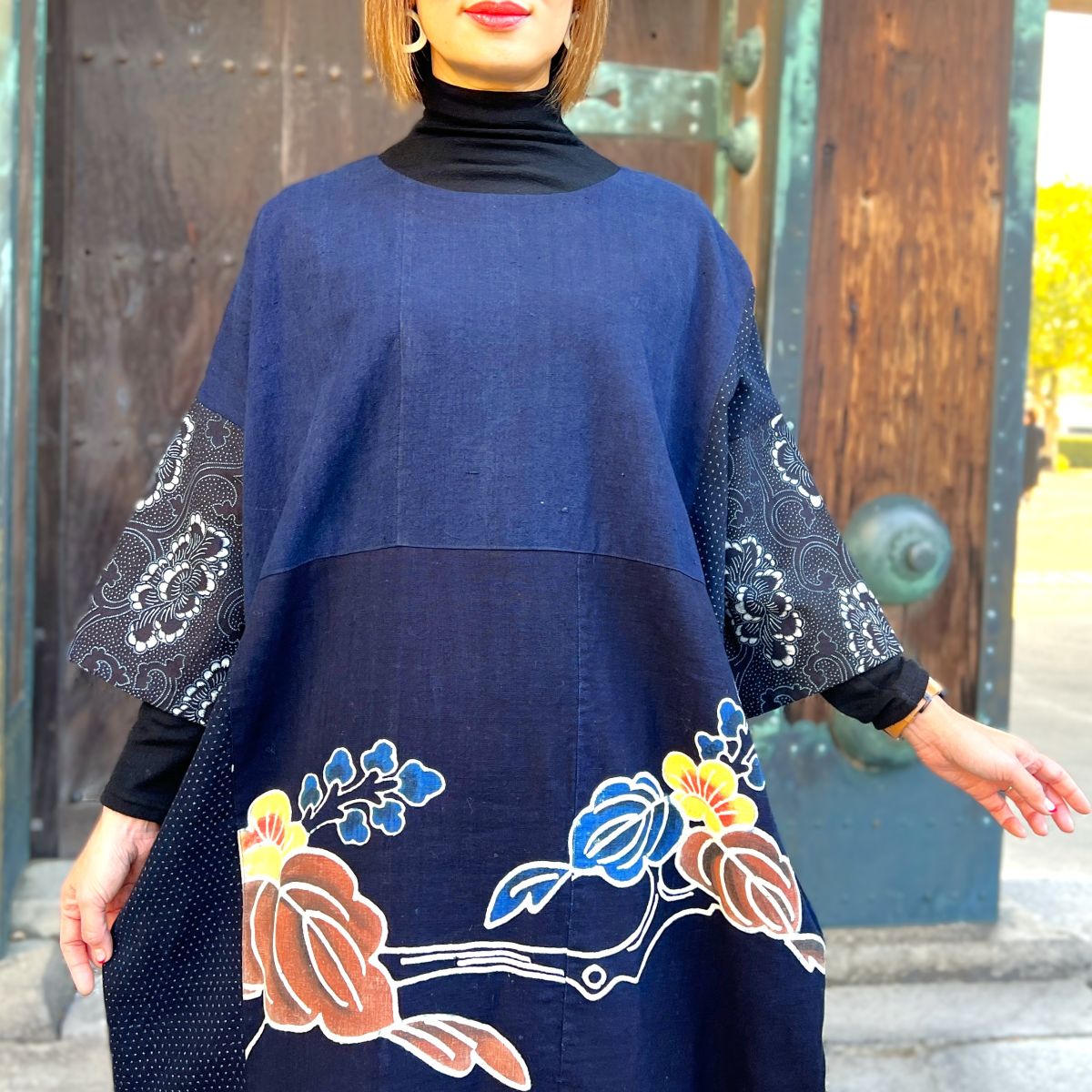 楽天市場】【古布リメイクワンピース】作家一点物綿100％ミセス40