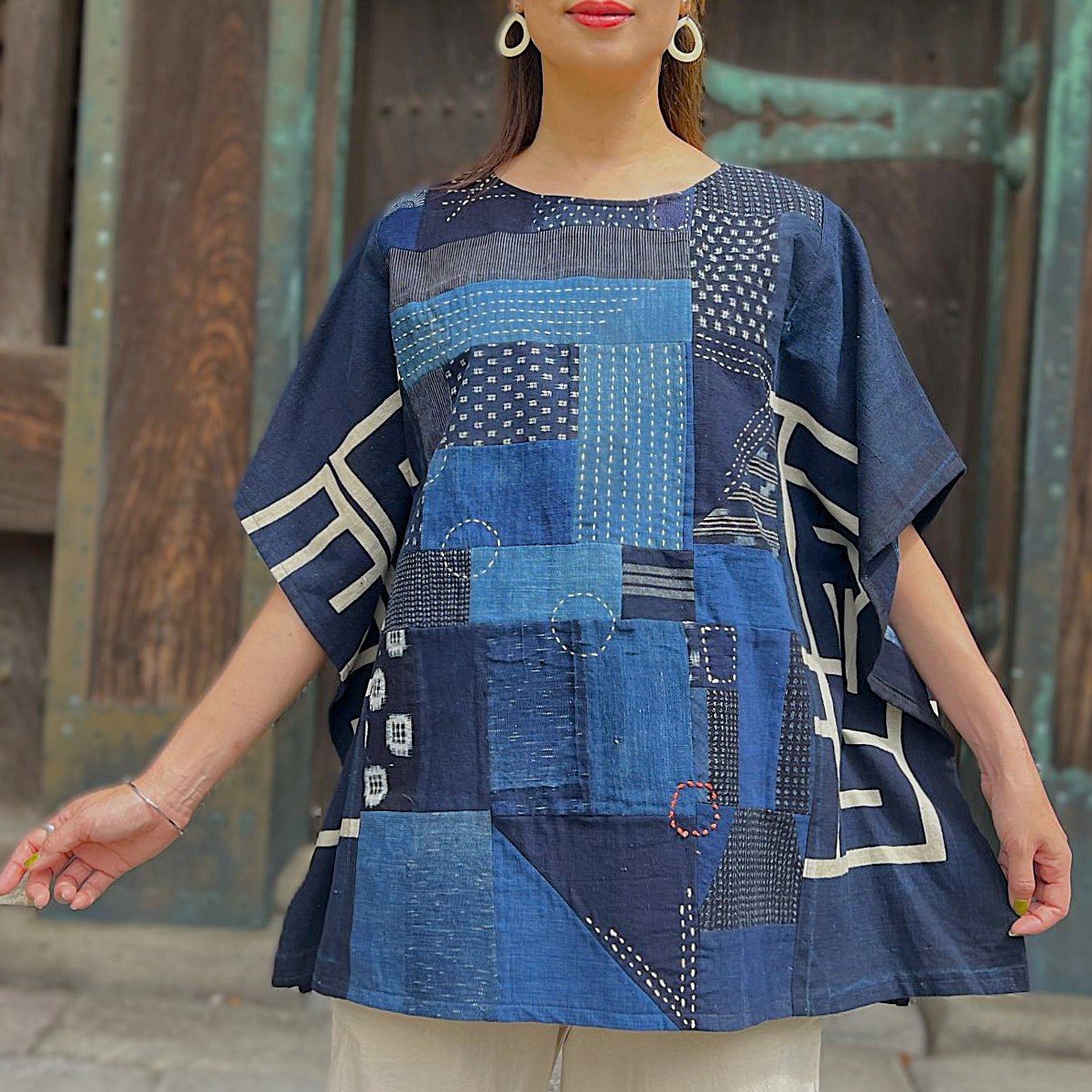 楽天市場】【古布リメイクチュニック】作家一点物オリジナル綿100