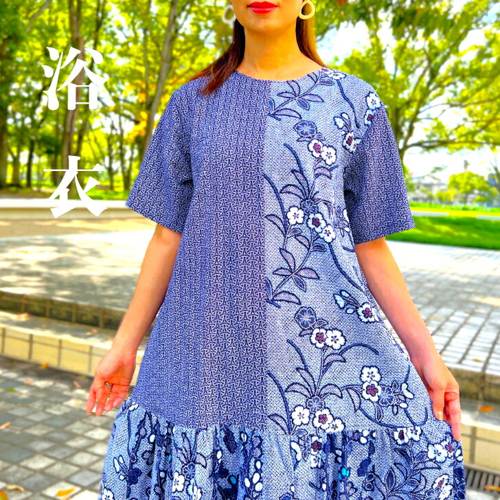 楽天市場】【久留米絣パッチワークワンピース】レディース ワンピース