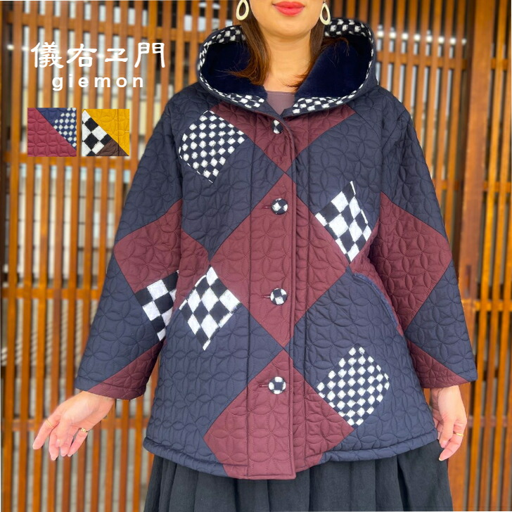 楽天市場】儀右ヱ門【久留米絣裏地付きジャケットコート】ミセス50代