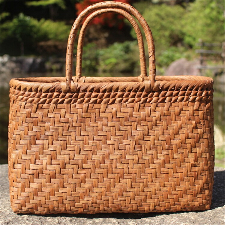 母の日 ギフト プレゼント 山葡萄 かごバッグ 網代編み やまぶどう 山ぶどう カゴバッグ 持ち手 おしゃれ バスケット メルカド レディース