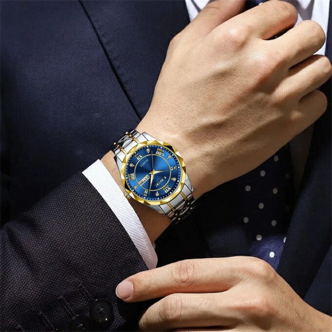 楽天市場】腕時計 LGXIGE 高級 ベゼルダイヤ デイデイト ステンレス