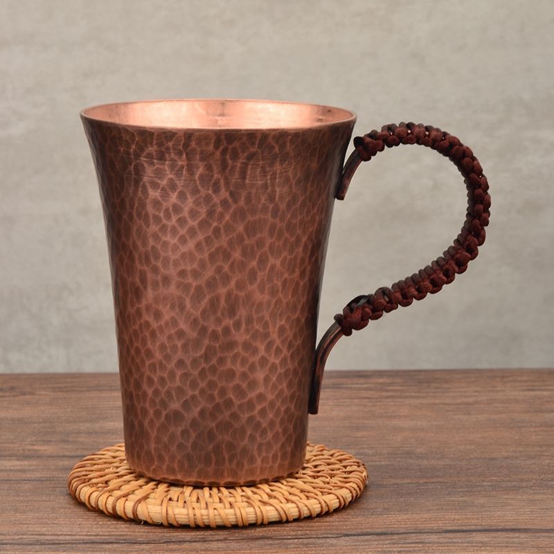 手作り 純銅 レトロ マグカップ ハンドメイド 匠の蔵　ビールジョッキ 至高の焼酎 プレミアムビアグラス カップ 日本酒 広口カップ ウォーターカップ コーヒーカップ 手打ち 純銅 健康 水筒 ギフト プレゼント