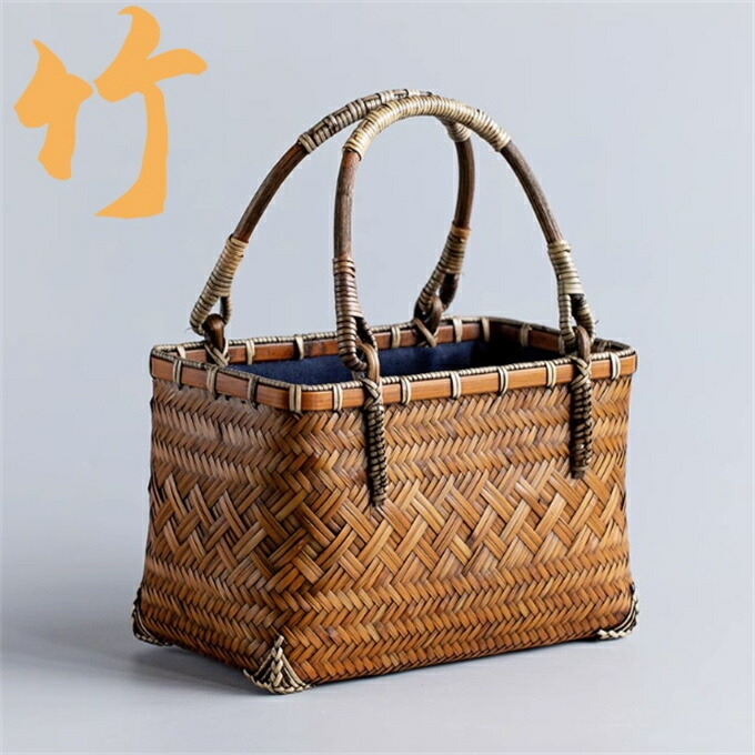 楽天市場】駿河竹千筋細工 手提げ かご 葵 (小) バッグ 手提げ籠