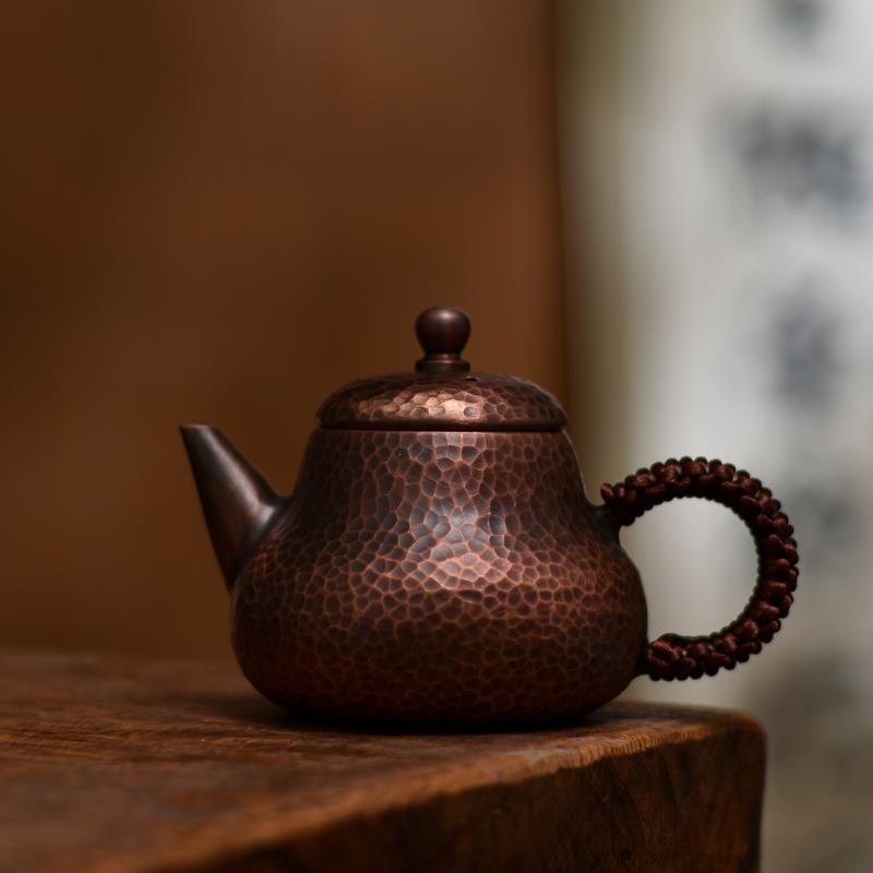 煎茶御先棒 200ML 急須 ティーポットポット 煎茶 玉露 日本煎茶 手作りの朦々たる把 中国 茶道具 功夫茶 烏龍茶 お手手御手伝いさん 手打ち 純銅 思わしい 格好のいい 差し上げ物 差し上げ物