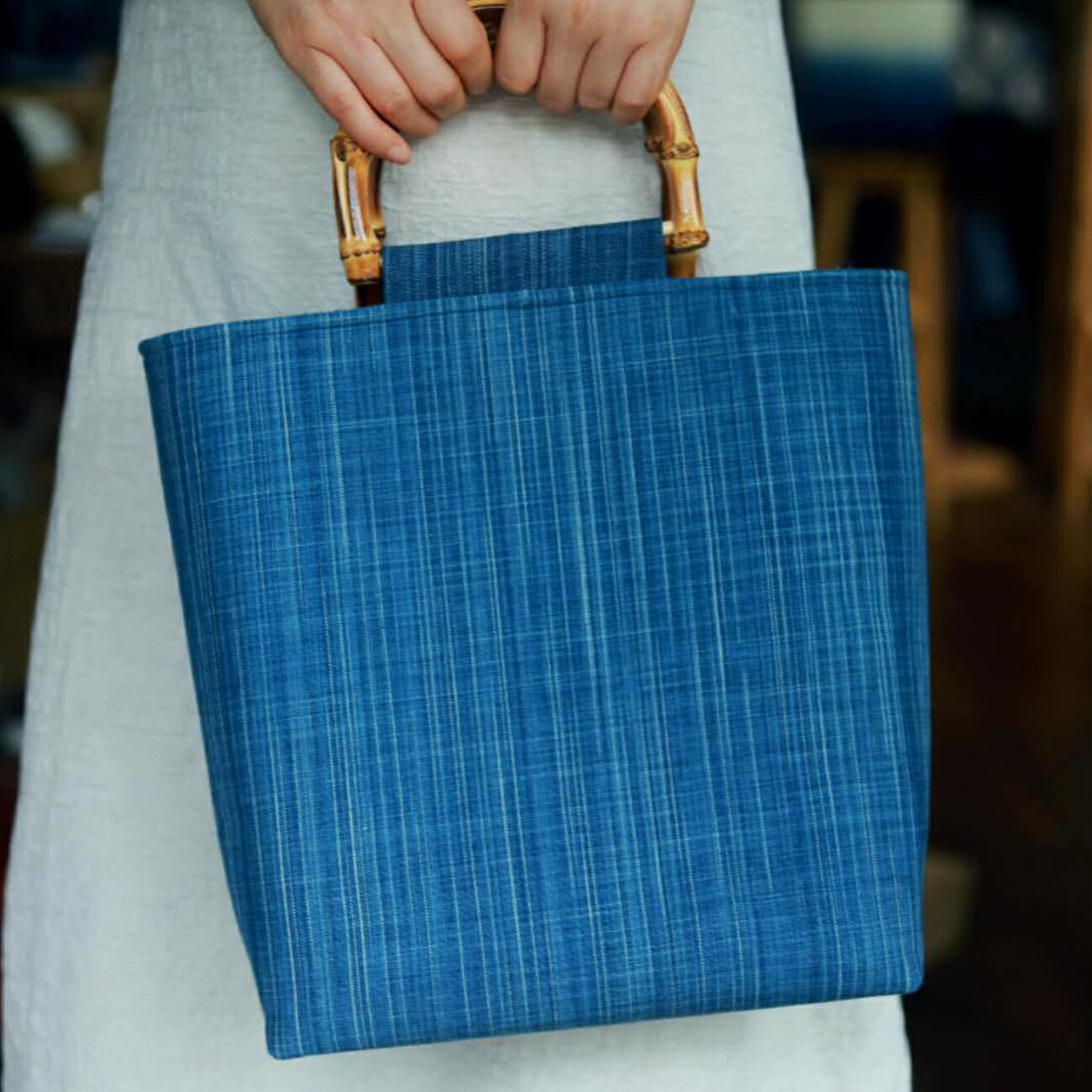 楽天市場】藍染 絣 パッチワーク バッグ トートバッグ 作家一点もの 藍