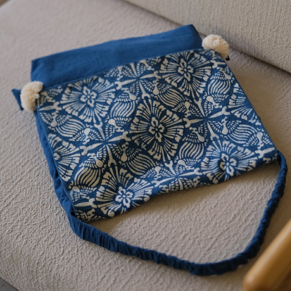 楽天市場】【藍染めトートバッグ】作家一点物藍染め酒袋パッチワーク