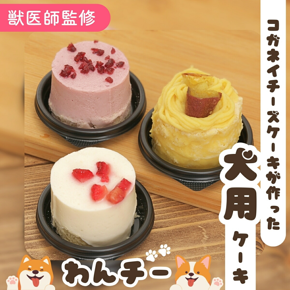♡ちびぐるみ♡ケーキわんちゃんセット♡ wan1.jpg