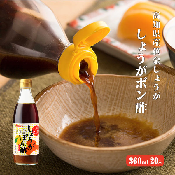 【送料無料】 高知産黄金しょうが･ゆず果汁使用 しょうがポン酢 360ml×20 ポン酢 柚子 水炊き 生姜 しょうが ショウガ 国産