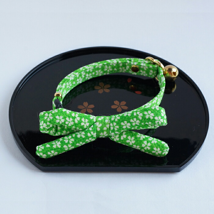 楽天市場】【江戸猫首輪リボン付き（赤地に桜）】 3サイズから選べる