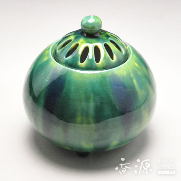 楽天市場】溪峰作 京焼 青磁香壺 香壷／香溜【練り香を入れてご使用