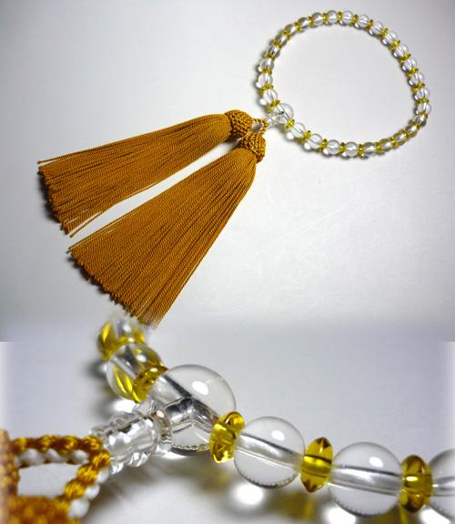 \お買い物マラソン★最大7%OFF★/女性用のお数珠水晶・黄水晶コンビネーション|お香・線香・香木の専門店 香源