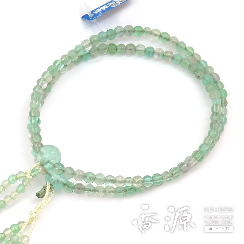 ＼お買い物マラソン★最大7％OFF★／女性用の数珠 グリーンフローライト 日蓮宗 8寸法華　共仕立て｜お香・線香・香木の専門店 香源