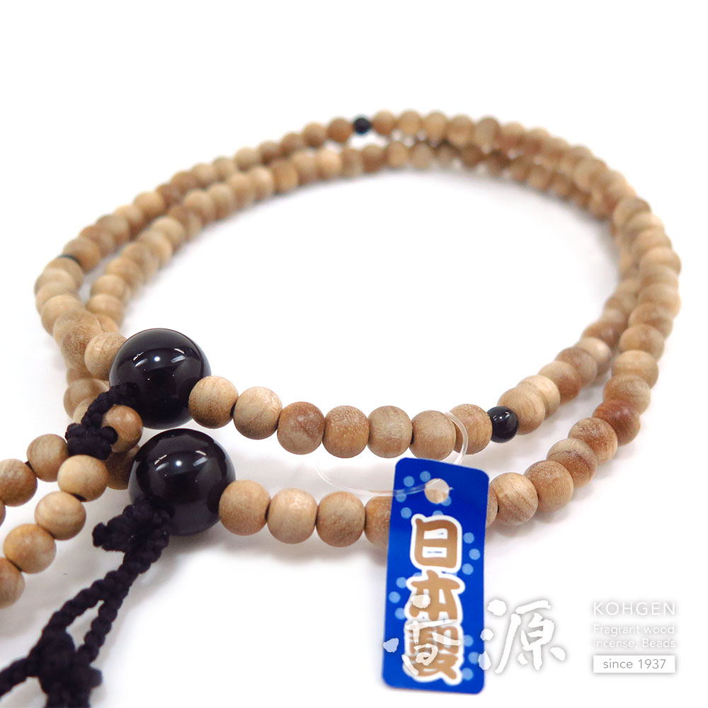 \お買い物マラソン★最大7%OFF★/男性用のお数珠 和桜 尺 法華 日蓮宗 黒オニキス仕立て|お香・線香・香木の専門店 香源