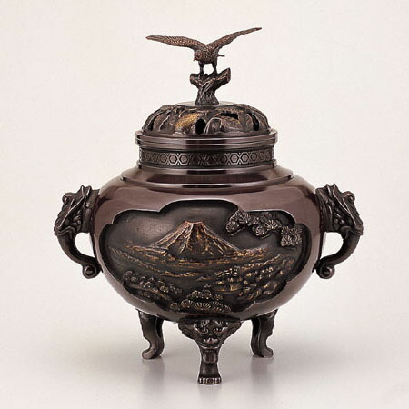 楽天市場】香炉・香立て□ 香炉 三茄子（なす） □鉄製 台付 化粧箱入