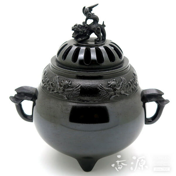 楽天市場】織田幸銅器 香炉 獅子蓋象耳(唐子遊び)61-05 高岡銅器 仏具