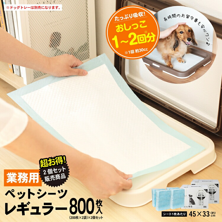 トイレ用品・ペットシーツ・おむつ Poteto 山善 ペットシーツ 日本製高分子ポリマー採用 レギュラー 800枚