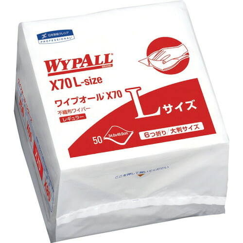 【メーカー直送T】クレシア　ワイプオールＸ７０　Ｌサイズ　６つ折り　1ケース（12パック）　60374