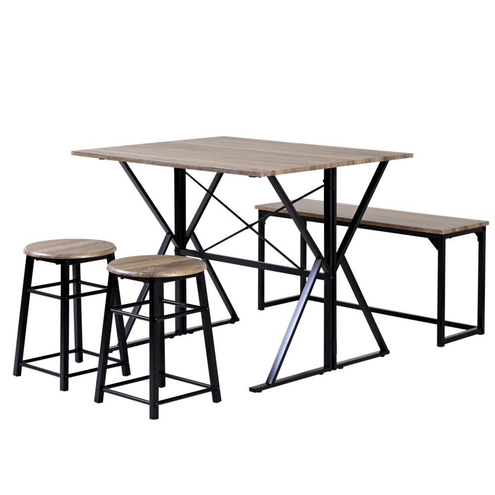 【メーカー直送】ジェイケイプラン　食卓テーブルセット　ブラックブラウン　ＵＮＩ－０００２ＳＥＴ－ＢＫＢＲ